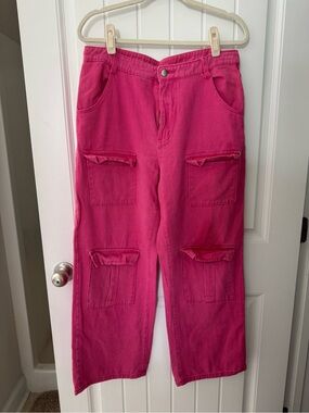 Bright Pink Cargo Pocket Pants